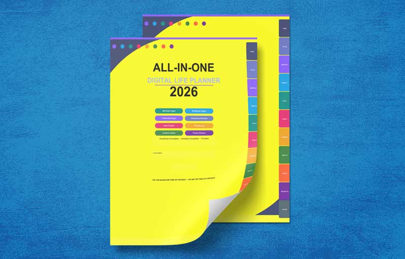 All‑In‑One Life Planner 2026 printable PDF layout preview