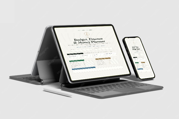 Shopify Budget, Finance & Money Planner printable PDF layout preview